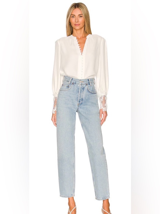 L'AGENCE Tops - L’Agence Ava Lace Cuff Ivory Blouse